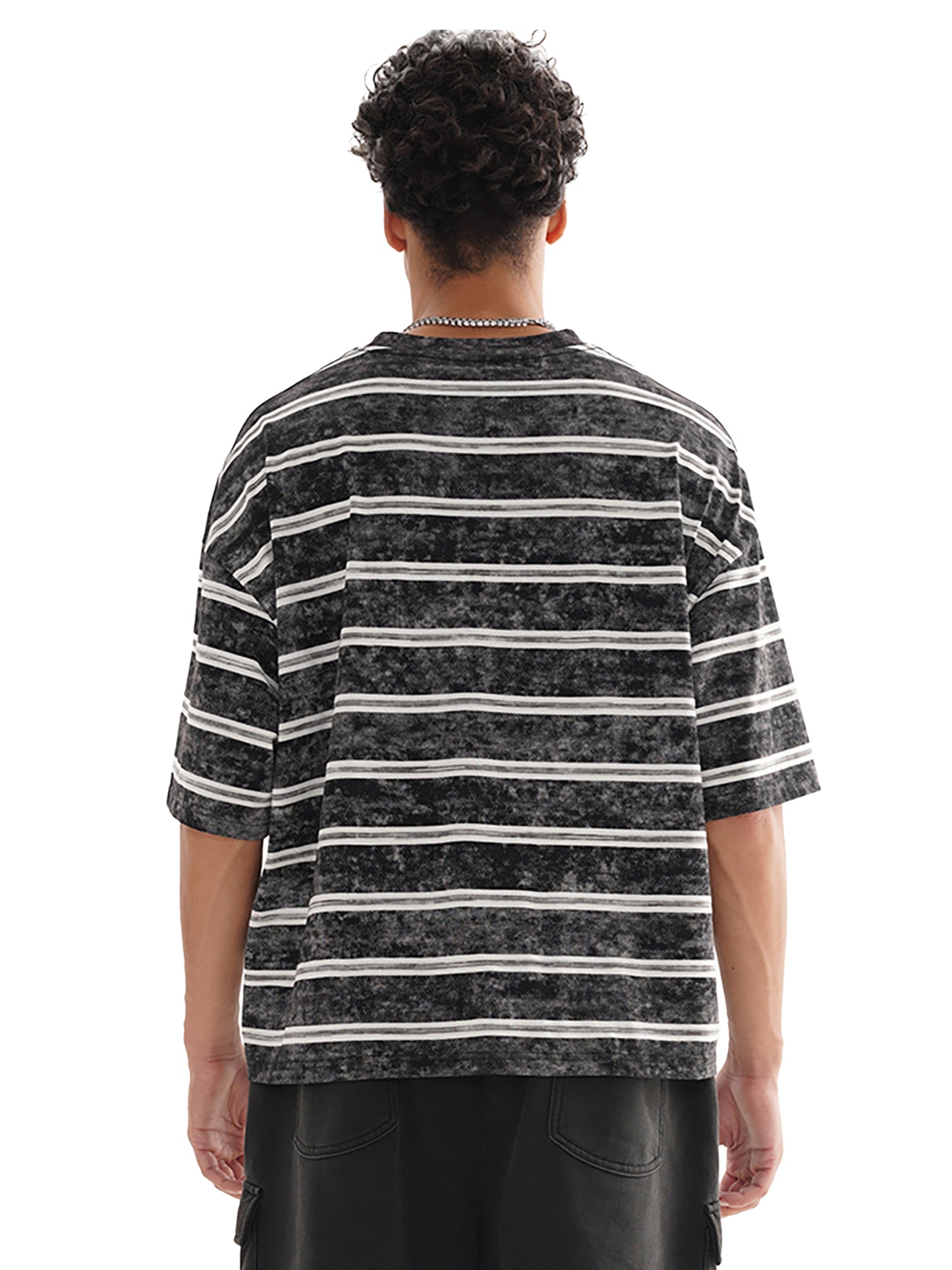 Snow Washed Stripe Box Tee